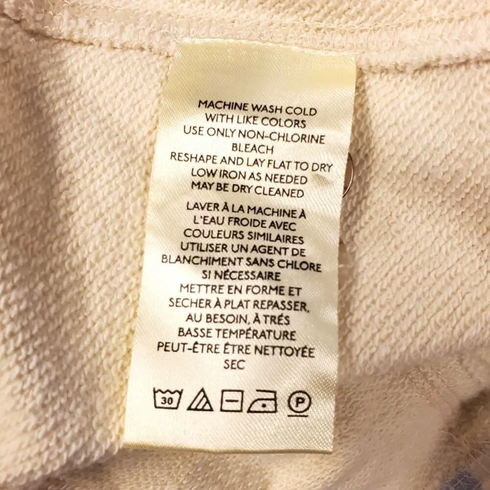 FREE PEOPLE Sweater Womens Medium Ivory Hoodie Striped Long Sleeve Lagenlook